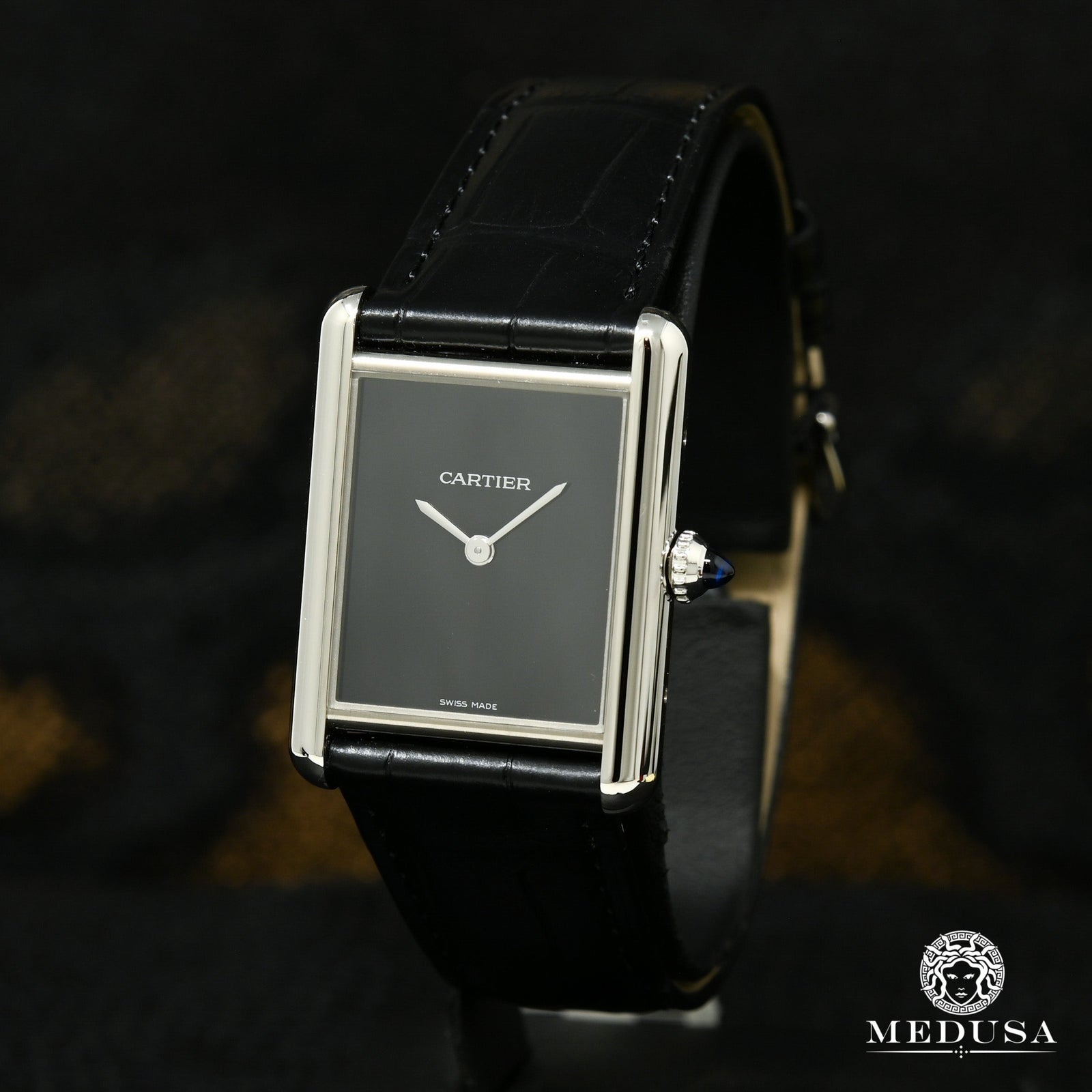 34mm Cartier Tank Louis Onyx