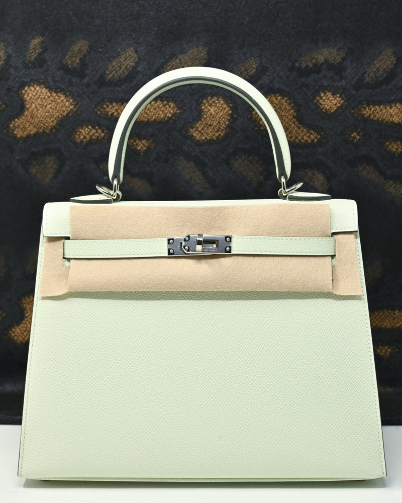 Hermès | Sacs à Main Kelly 25 Epsom Vert Lizz Palladium Hardware - BRAND NEW