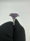 C.B.E. INC | RINGS LARGE AMETHYST RING WITH HALO