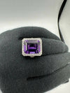 C.B.E. INC | RINGS LARGE AMETHYST RING WITH HALO