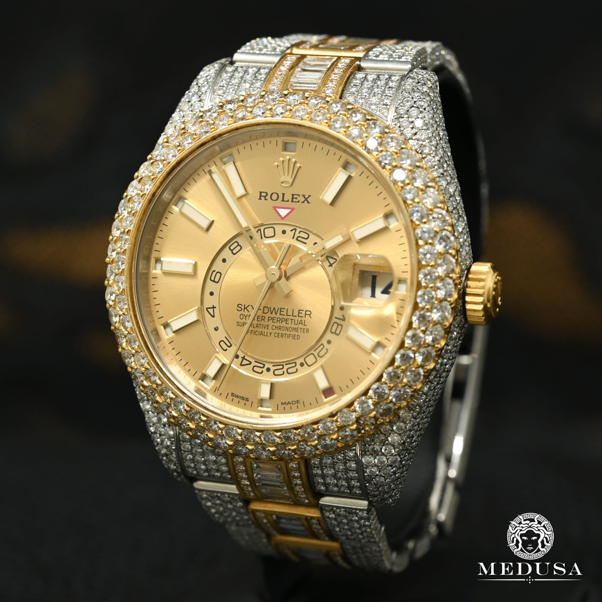 Rolex Sky-Dweller 42mm - Champagne Iced Out