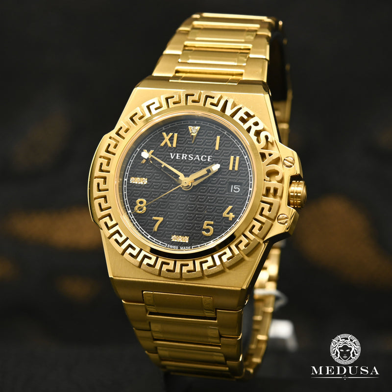 Montre Versace | Montre Homme Versace Greca Reaction - VE3I00723 Or Jaune