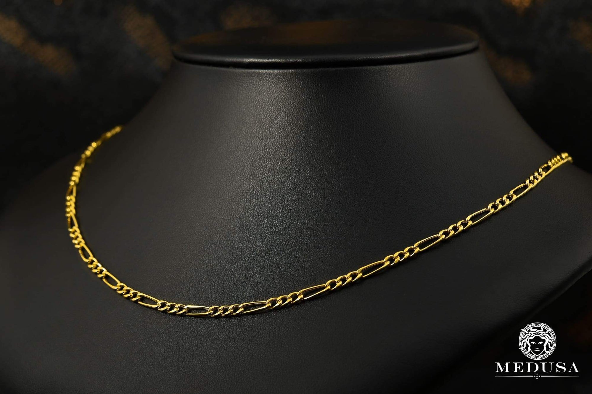 10K Gold Chain | Curb Chain 3.5mm Figaro Hollow