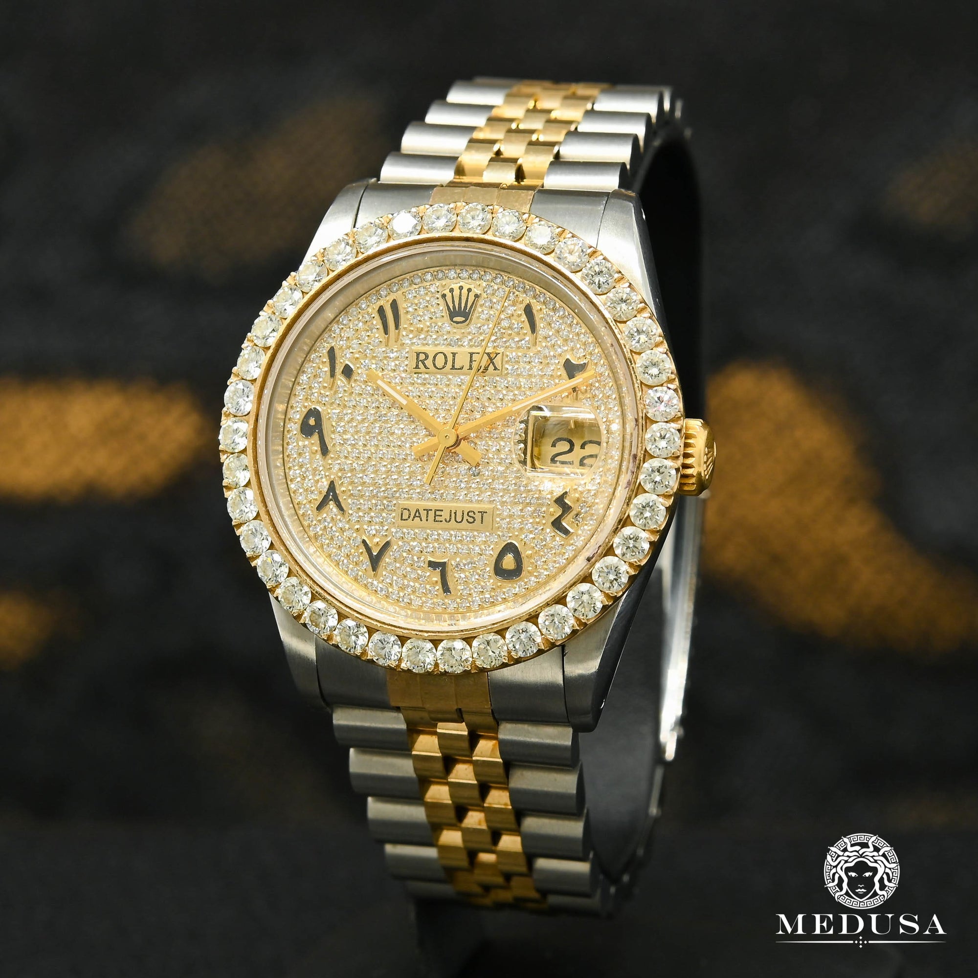 Rolex watch | Rolex Datejust 36mm Men's Watch - Arabic Iced Gold 2 Tones