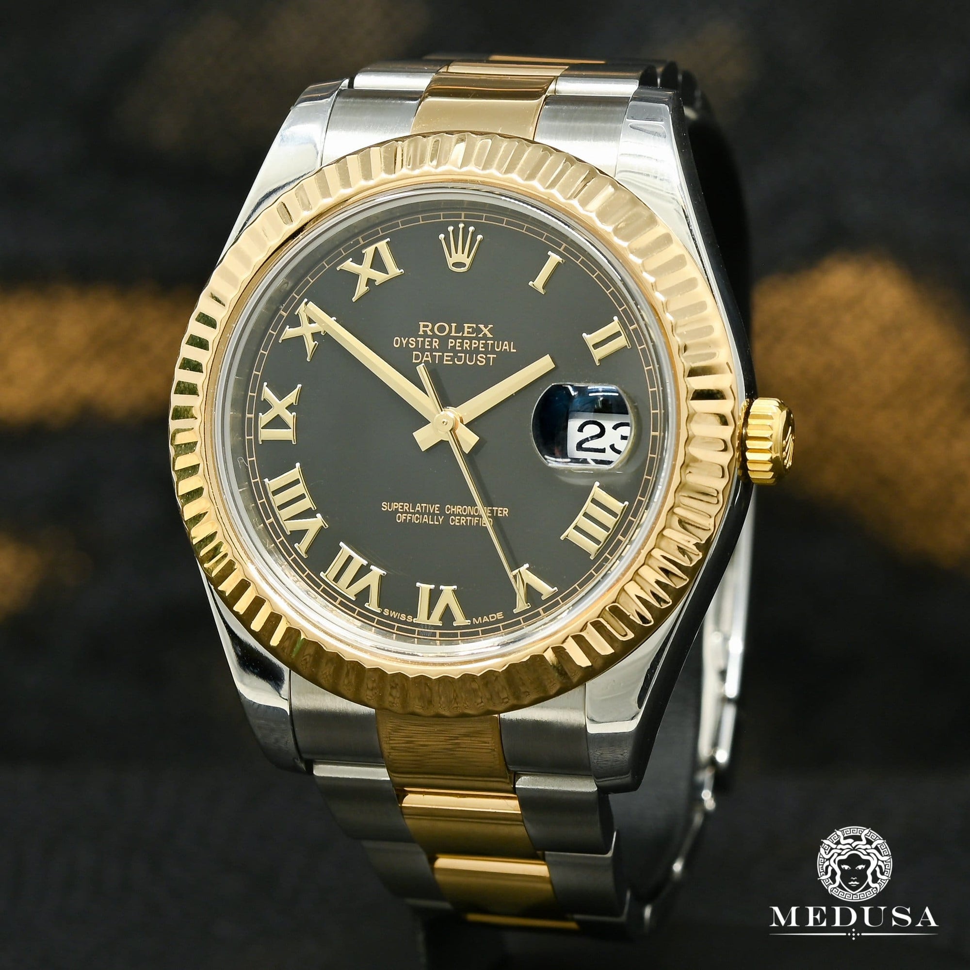 Montre Rolex | Montre Homme Rolex Datejust 41mm - Black Roman Numerals Or 2 Tons