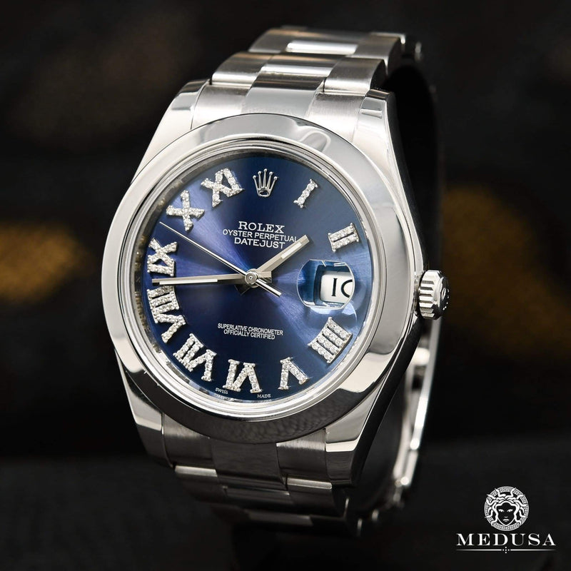 Montre Rolex | Montre Homme Rolex Datejust 41mm - Bleu Romain Stainless