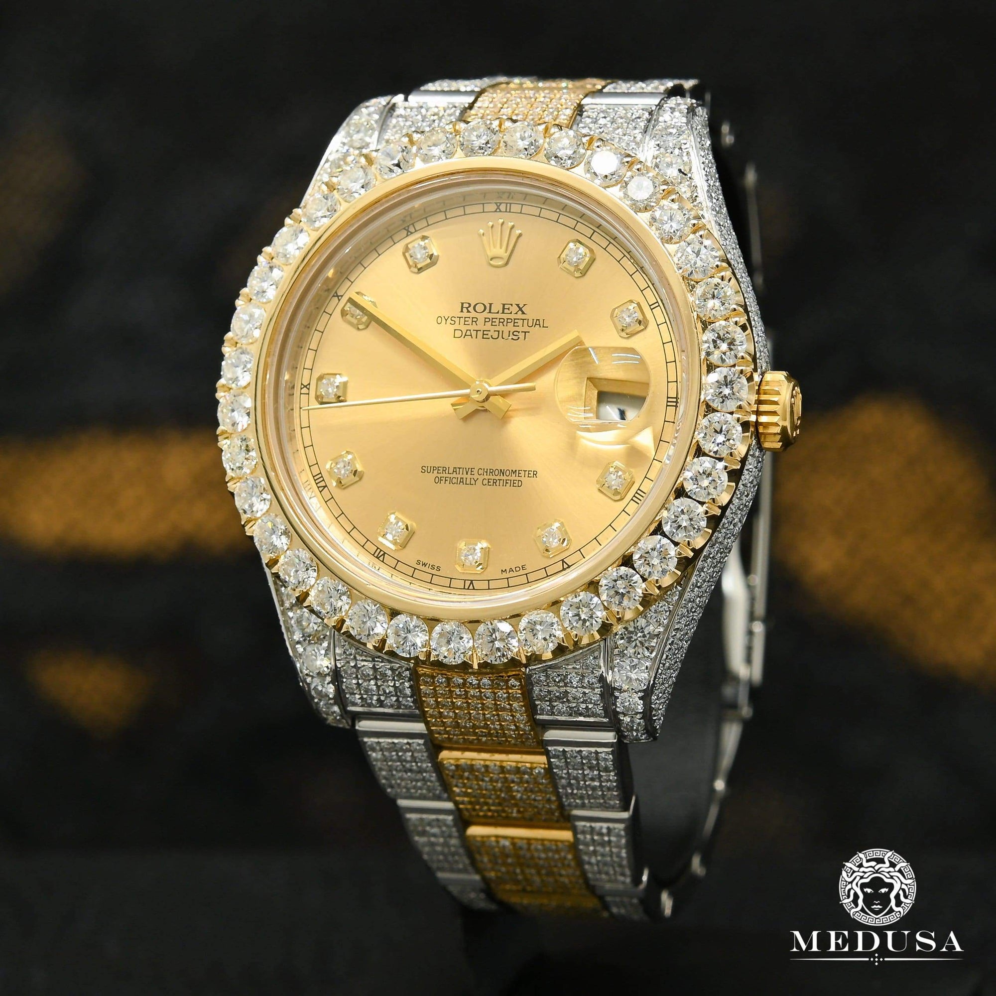 Rolex watch | Rolex Datejust 41mm Men's Watch - Champagne 2 Tones Iced Gold 2 Tones