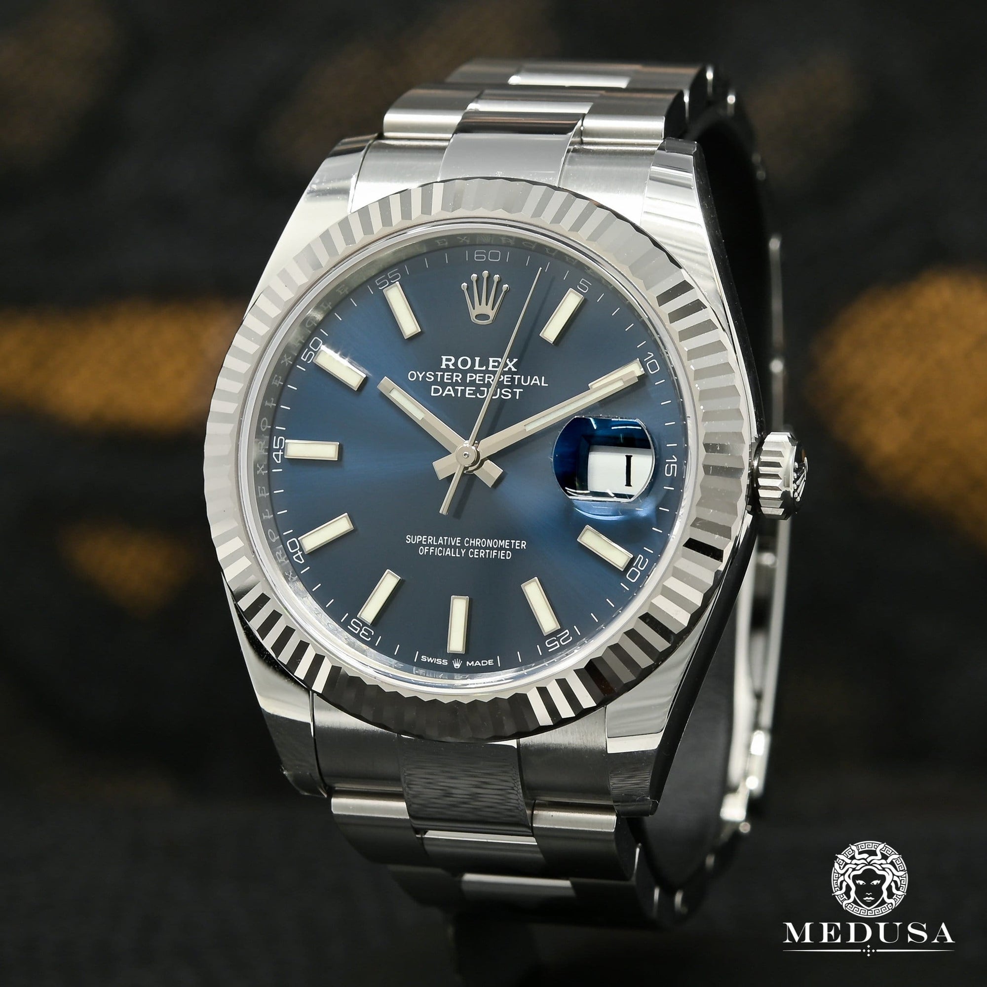 Rolex watch | Rolex Datejust Men's Watch 41mm - Fluted Blue Stick White Gold