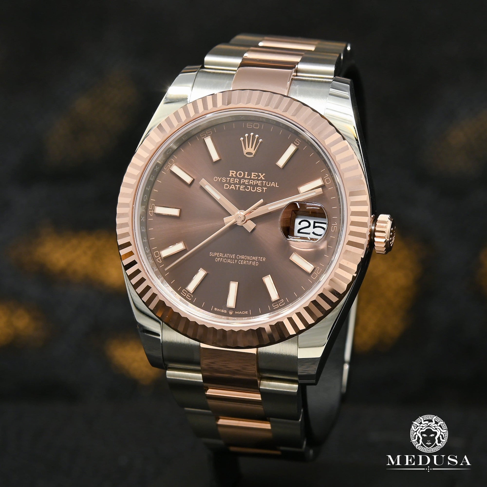 Rolex watch | Rolex Datejust Men's Watch 41mm - Fluted Everose Stick Rose Gold 2 Tones