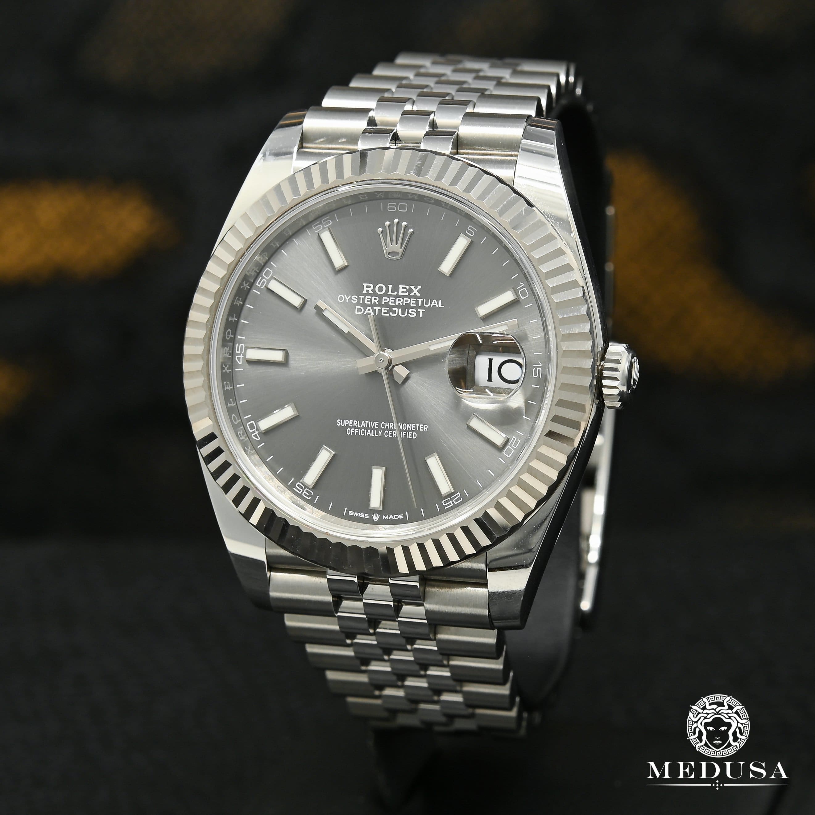 Rolex Datejust 41mm Fluted Jubilee Rhodium