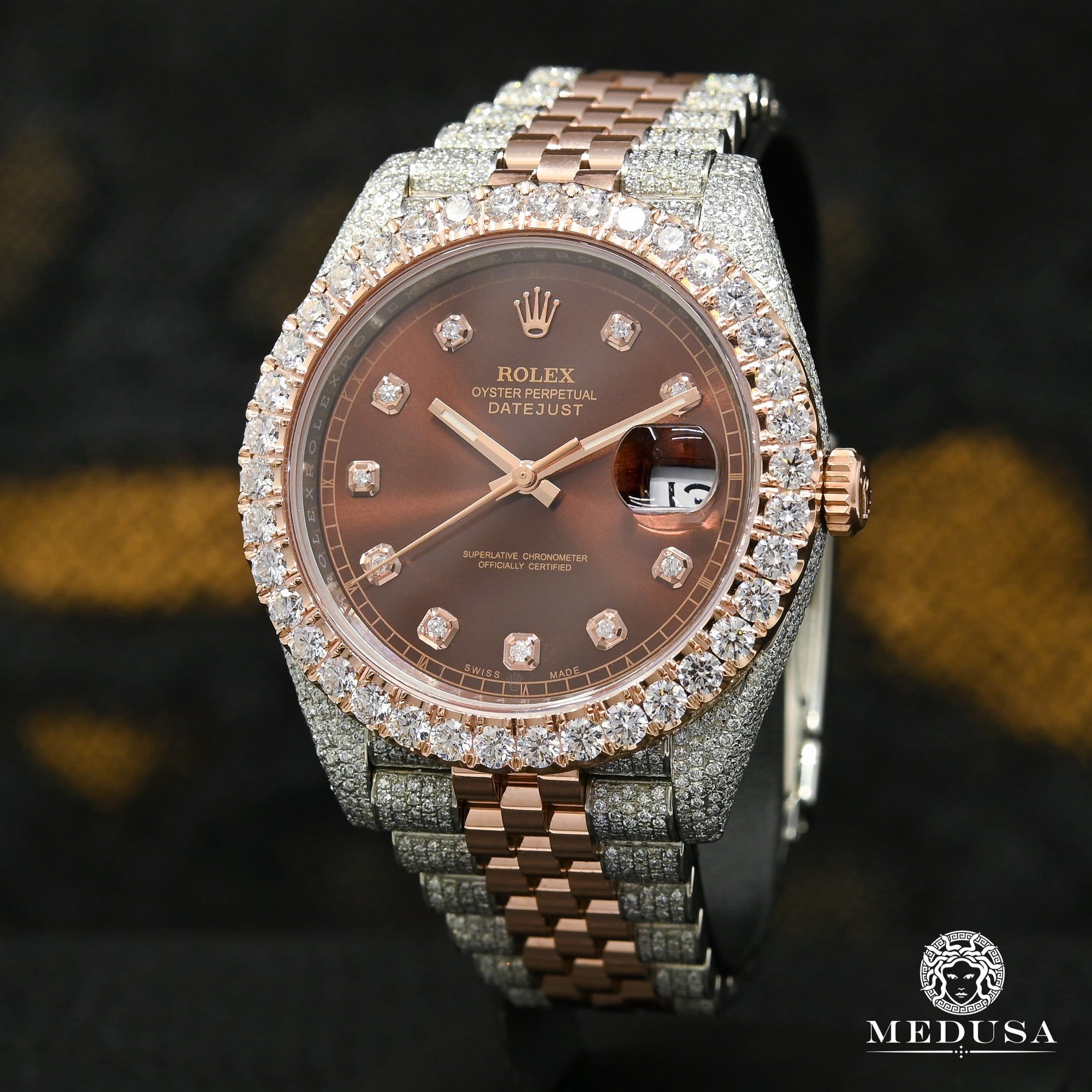 Montre Rolex | Montre Homme Rolex Datejust 41mm - Jubilee Everose Iced Or Rose 2 Tons