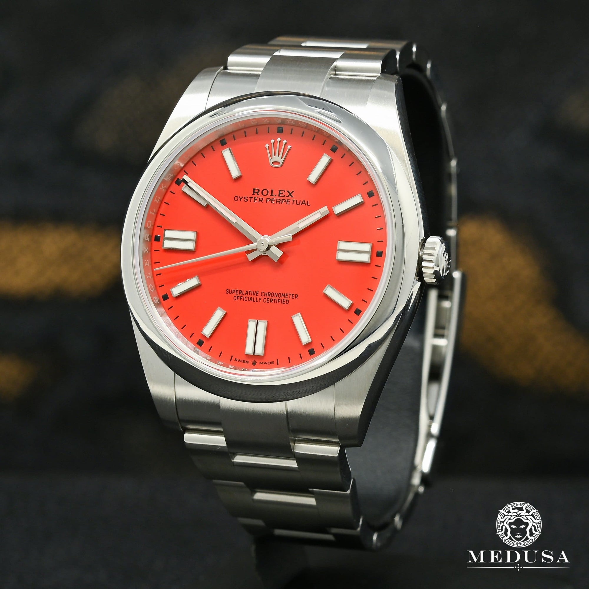 Rolex watch | Rolex Oyster Perpetual 41mm Men's Watch - Red Stainless